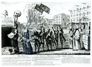 The Repeal, eller Funeral Procession of Miss Americ-Stamp, pub. 1766